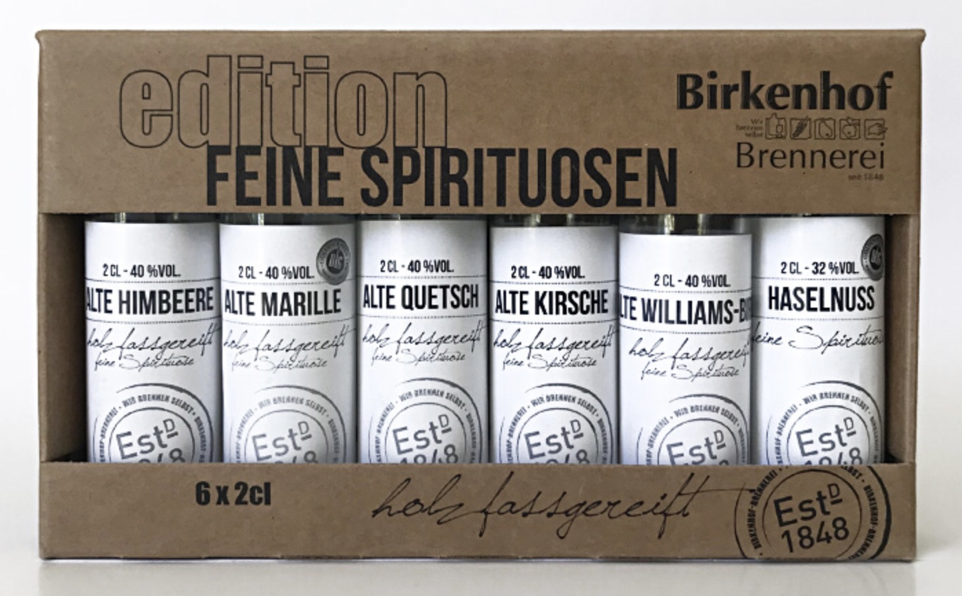 Birkenholz TASTING-SET "FEINE SPIRITUOSEN" 6X 0,02L
